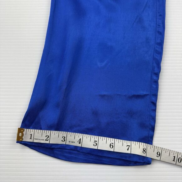 YFB Young Fabulous & Broke Satin Cargo Pants Blue Rayon Blend Women’s Small - Picture 9 of 10